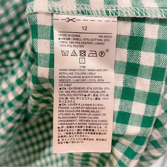 Banana Republic Green and White Gingham Midi Dress - Picture 8 of 9